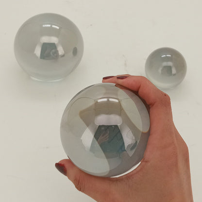 Conjunto de Esferas Decorativas em Vidro 3 Peças - Alta Qualidade