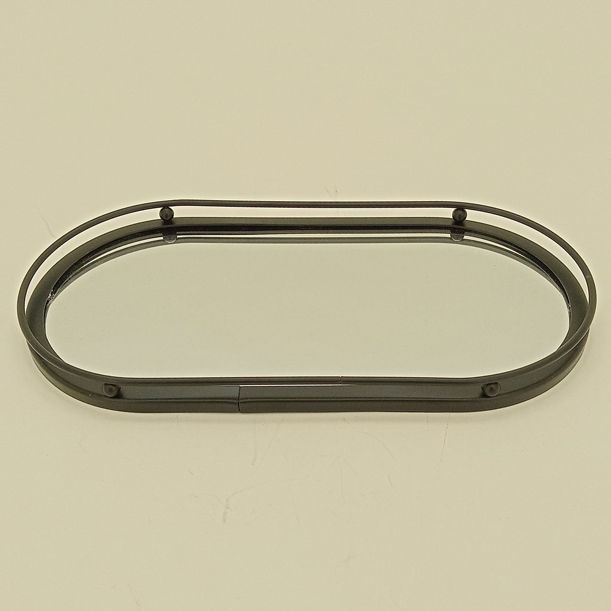 Bandeja Espelhada Metal Preto 27x14x2cm para Servir Bebidas e Petiscos