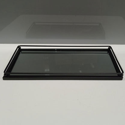 Bandeja Espelhada de Metal 27x14cm Preto - Elegância e Sofisticação