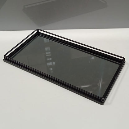 Bandeja Espelhada de Metal 27x14cm Preto - Elegância e Sofisticação