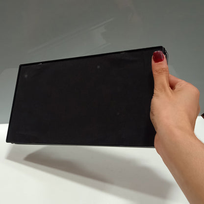 Bandeja Espelhada de Metal 27x14cm Preto - Elegância e Sofisticação