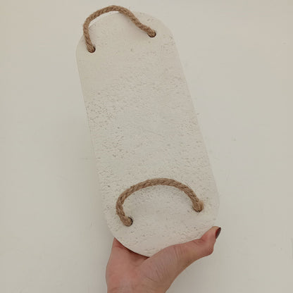 Bandeja Decorativa Fibra Mármore Branco 30x12cm com Alça