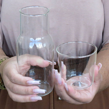 Moringa de Vidro Borossilicato 500ml Transparente com Bico Sem Gotejamento