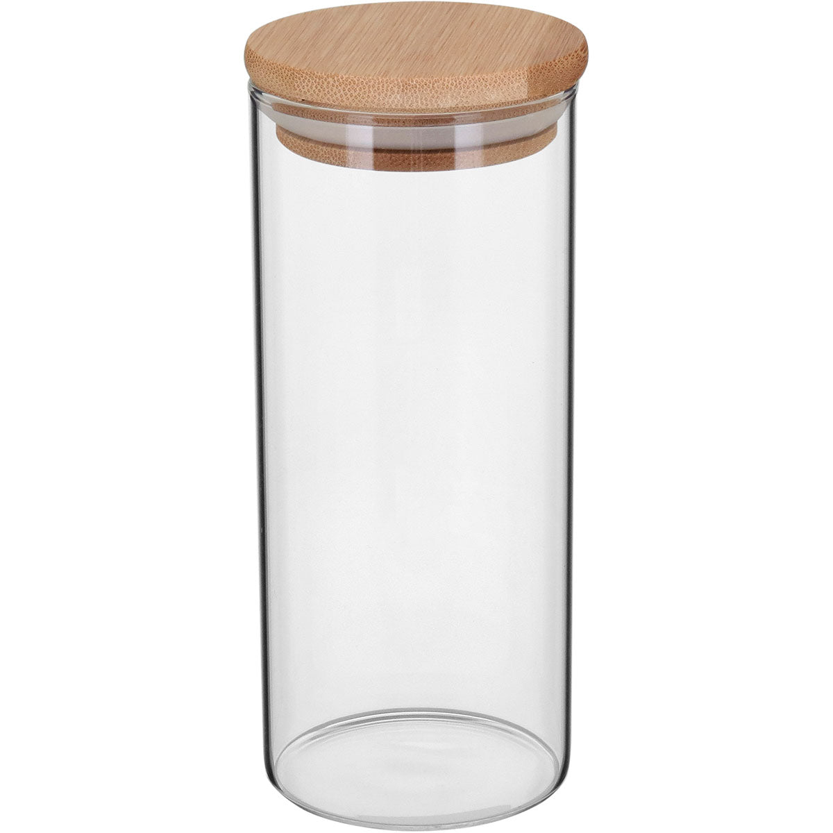 Pote de Vidro Borossilicato com Tampa de Bambu 400ml Transparente 15x6cm