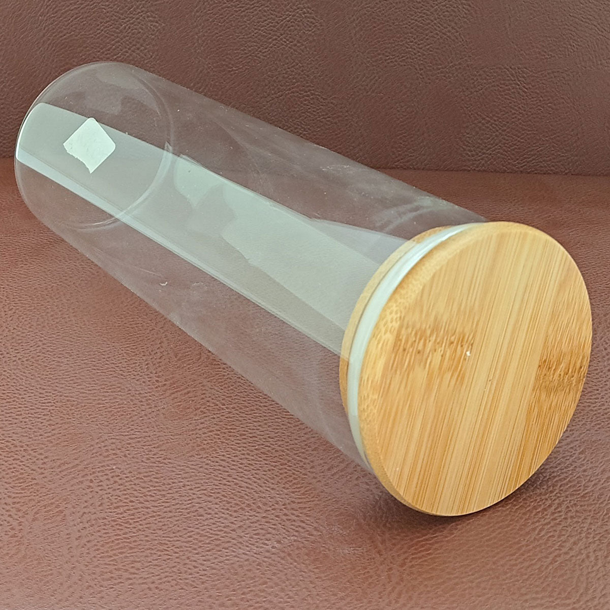 Pote de Vidro Borossilicato 550ml com Tampa de Bambu Transparente