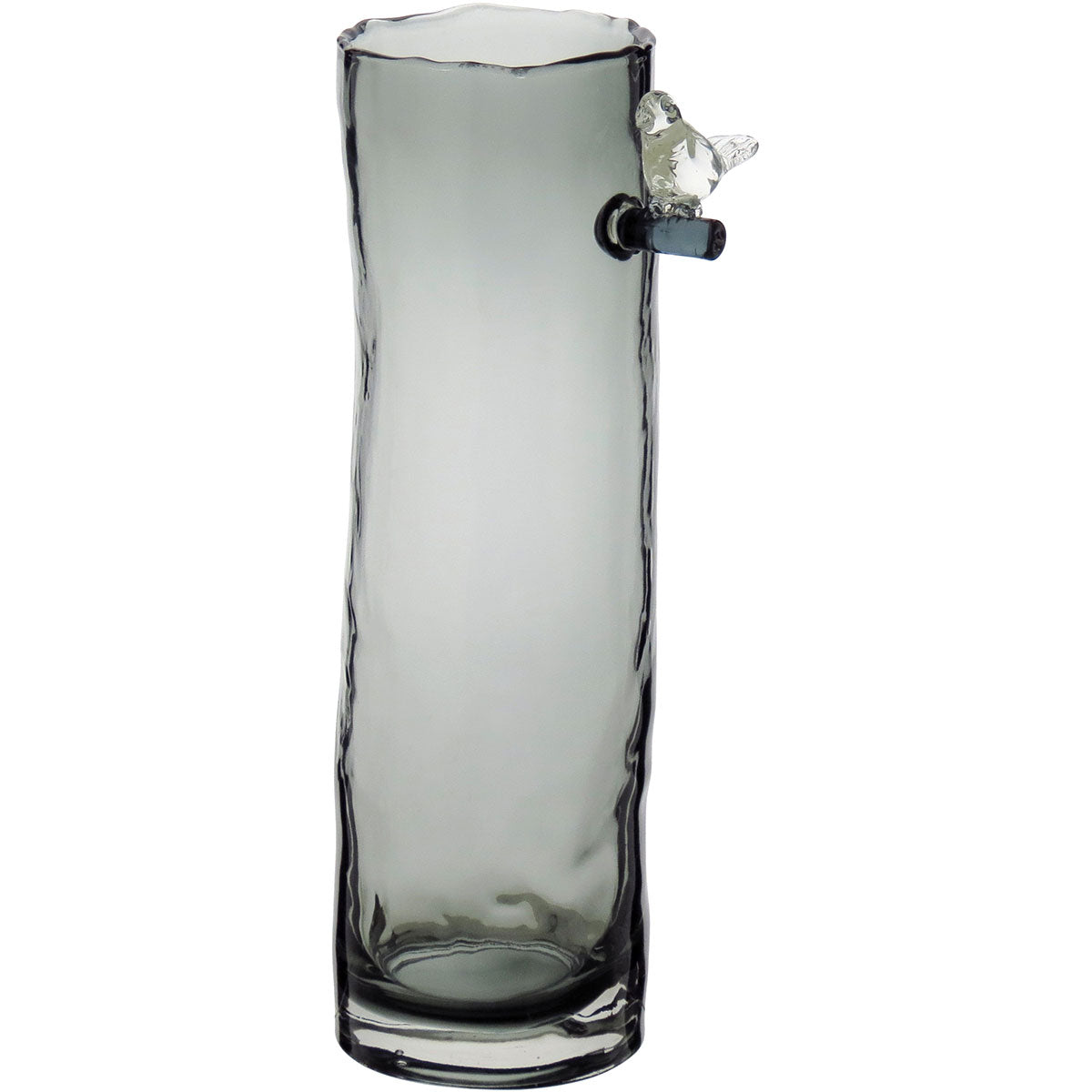 Vaso Vidro 32x9x13cm Cinza