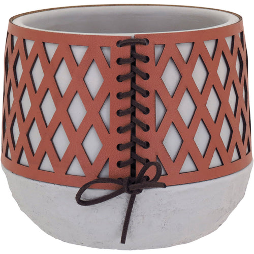 Vaso de Cimento Marrom 18x14cm Para Decoração Interna e Externa