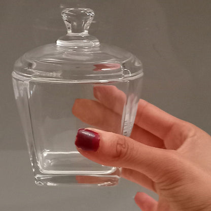 Potiche de Vidro Transparente 12cm para Decoração e Armazenamento
