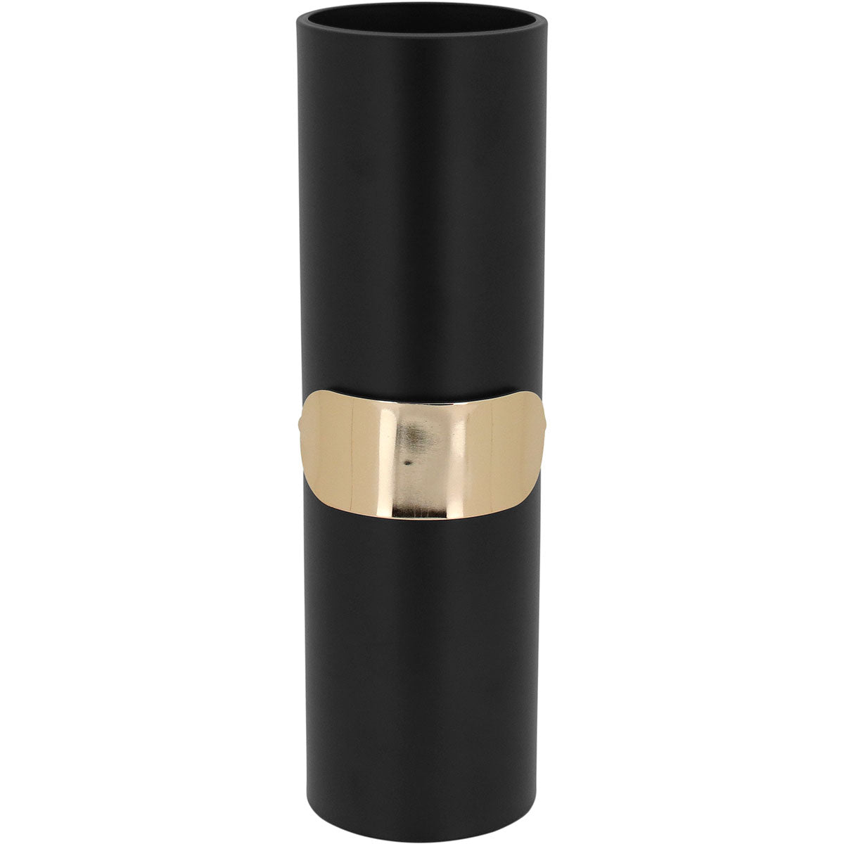 Vaso Decorativo de Metal Preto 34x10x10cm para Flores e Folhagens