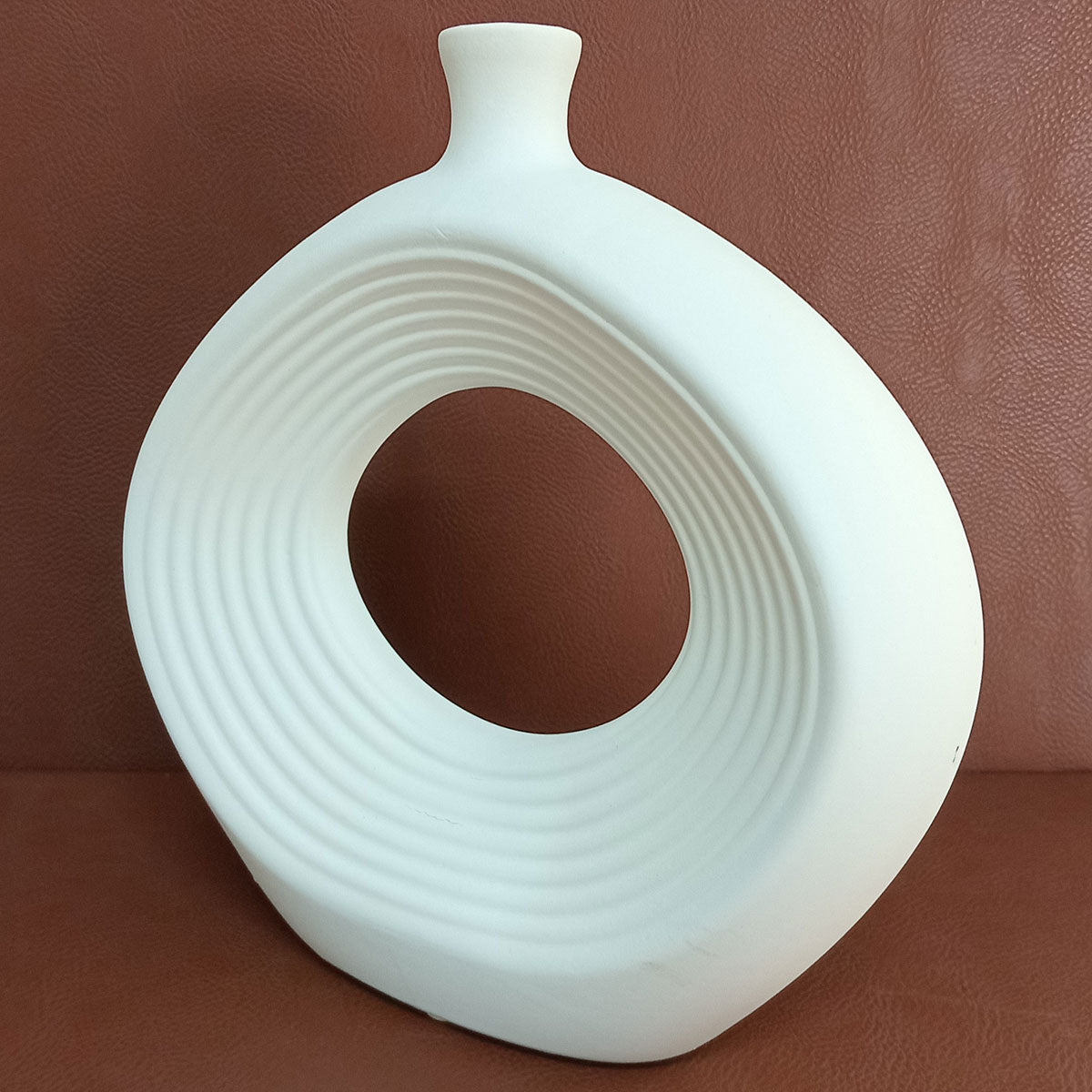 Vaso de Cerâmica Branco 20x20cm para Decoração de Ambientes