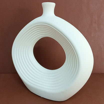 Vaso de Cerâmica Branco 20x20cm para Decoração de Ambientes