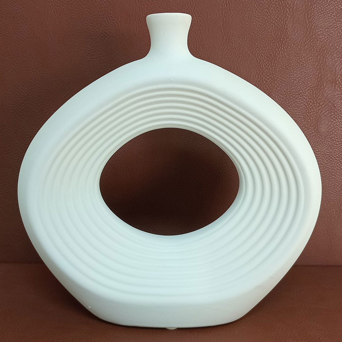Vaso de Cerâmica Branco 20x20cm para Decoração de Ambientes