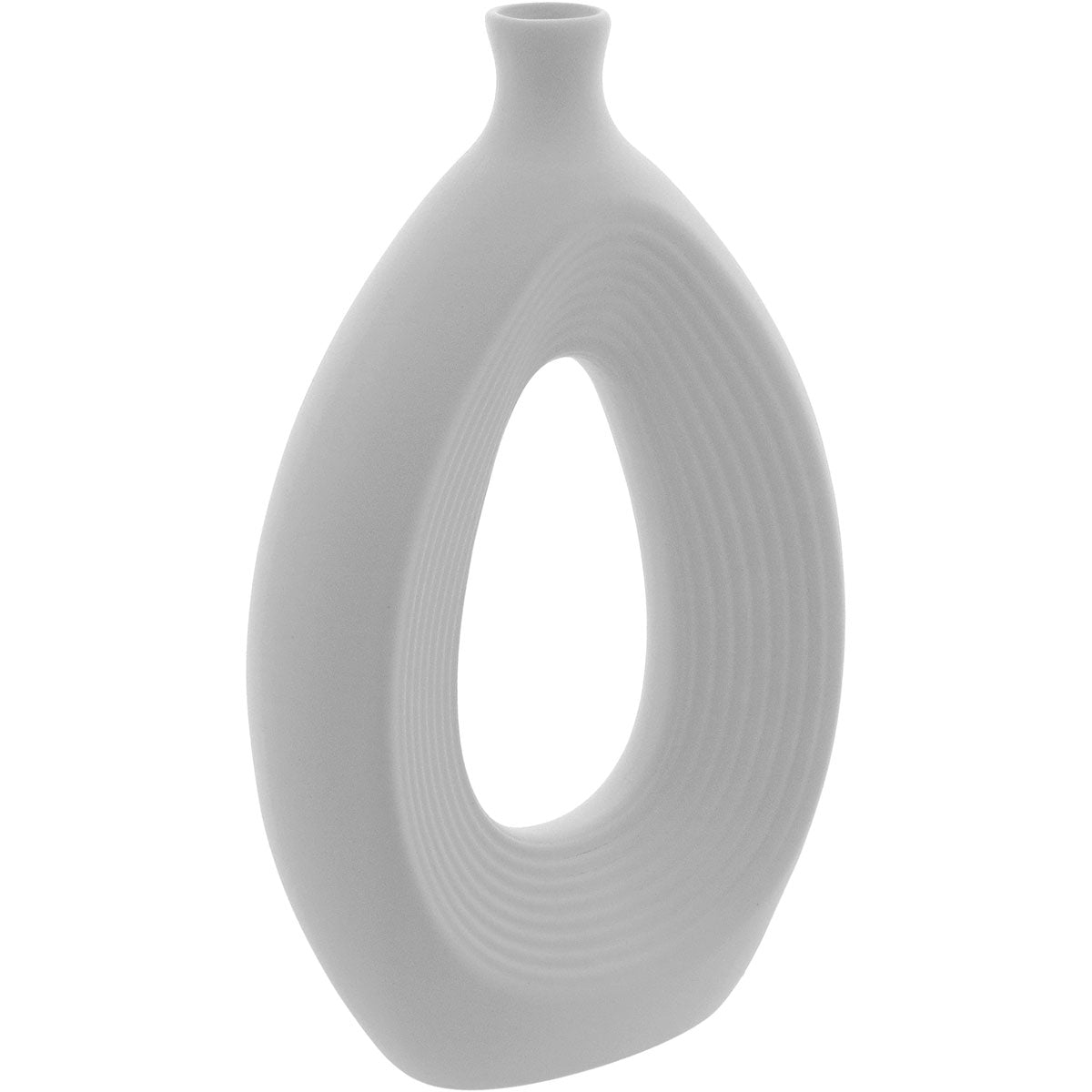 Vaso de Cerâmica Branco 25x16cm para Decoração de Flores e Folhagens