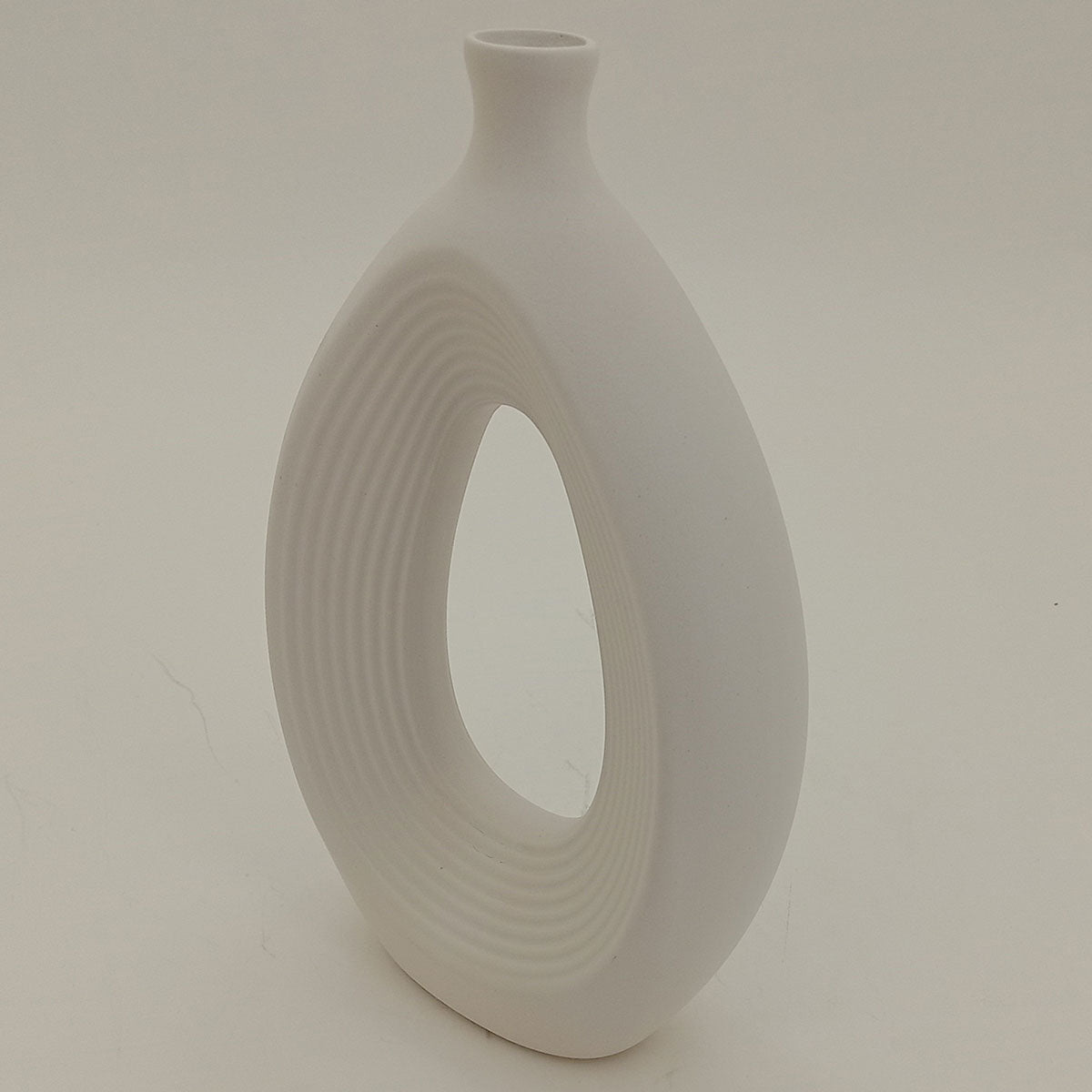 Vaso de Cerâmica Branco 25x16cm para Decoração de Flores e Folhagens