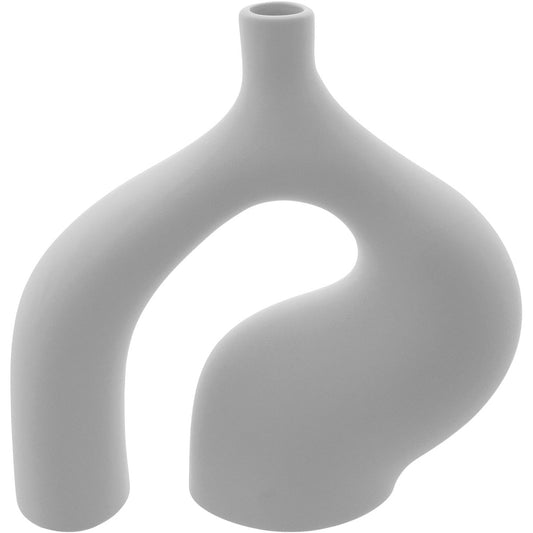 Vaso de Cerâmica Branco 25,3x23,5cm para Arranjos Florais