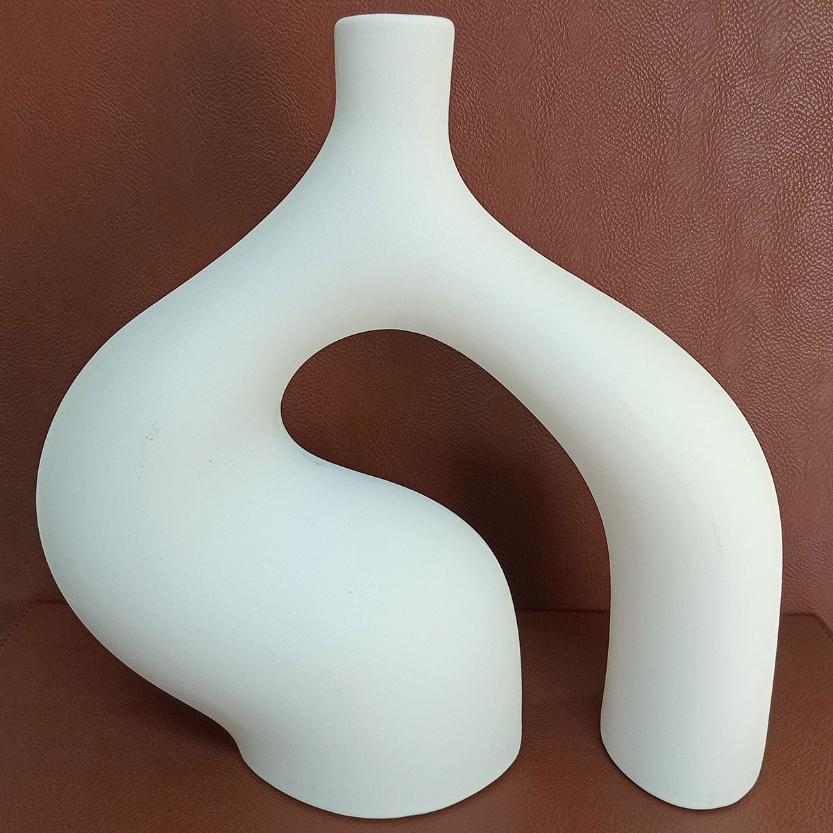 Vaso de Cerâmica Branco 25,3x23,5cm para Arranjos Florais