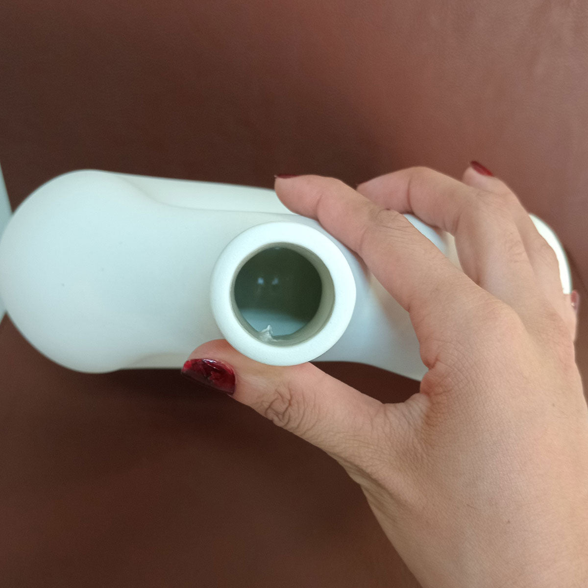 Vaso de Cerâmica Branco 25,3x23,5cm para Arranjos Florais