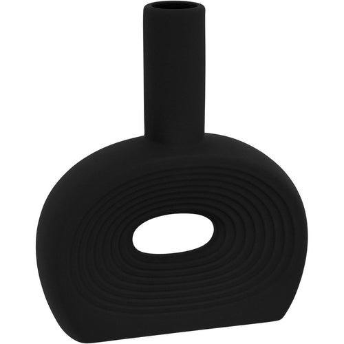 Vaso de Cerâmica Preto 20x16cm para Decoração Interna e Externa