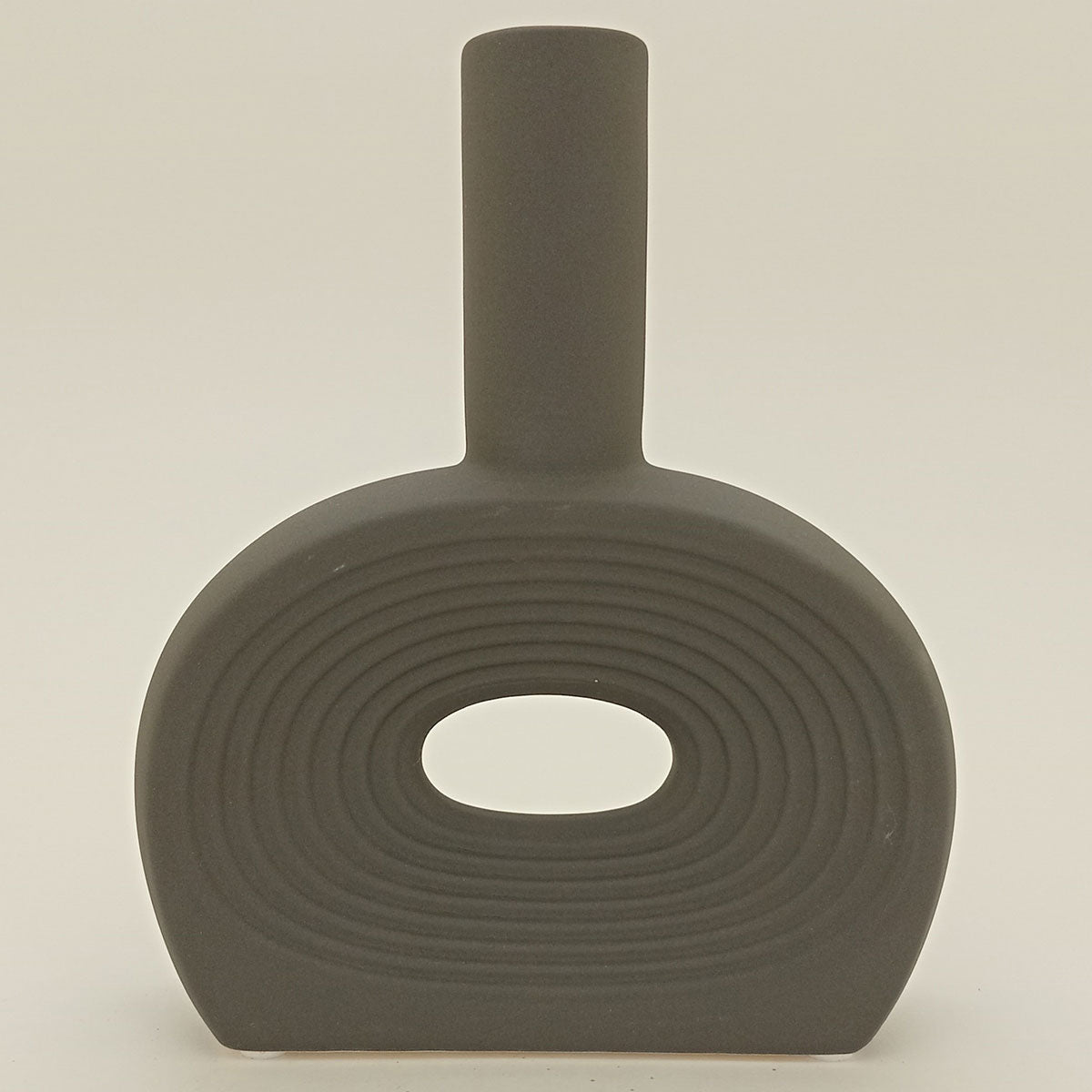 Vaso de Cerâmica Preto 20x16cm para Decoração Interna e Externa