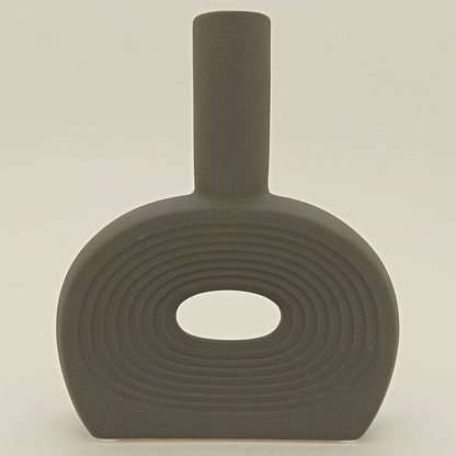 Vaso de Cerâmica Preto 20x16cm para Decoração Interna e Externa