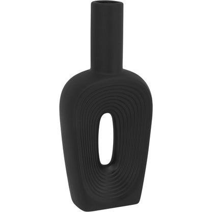 Vaso de Cerâmica Preto 24cm para Decoração - Elegante e Sofisticado