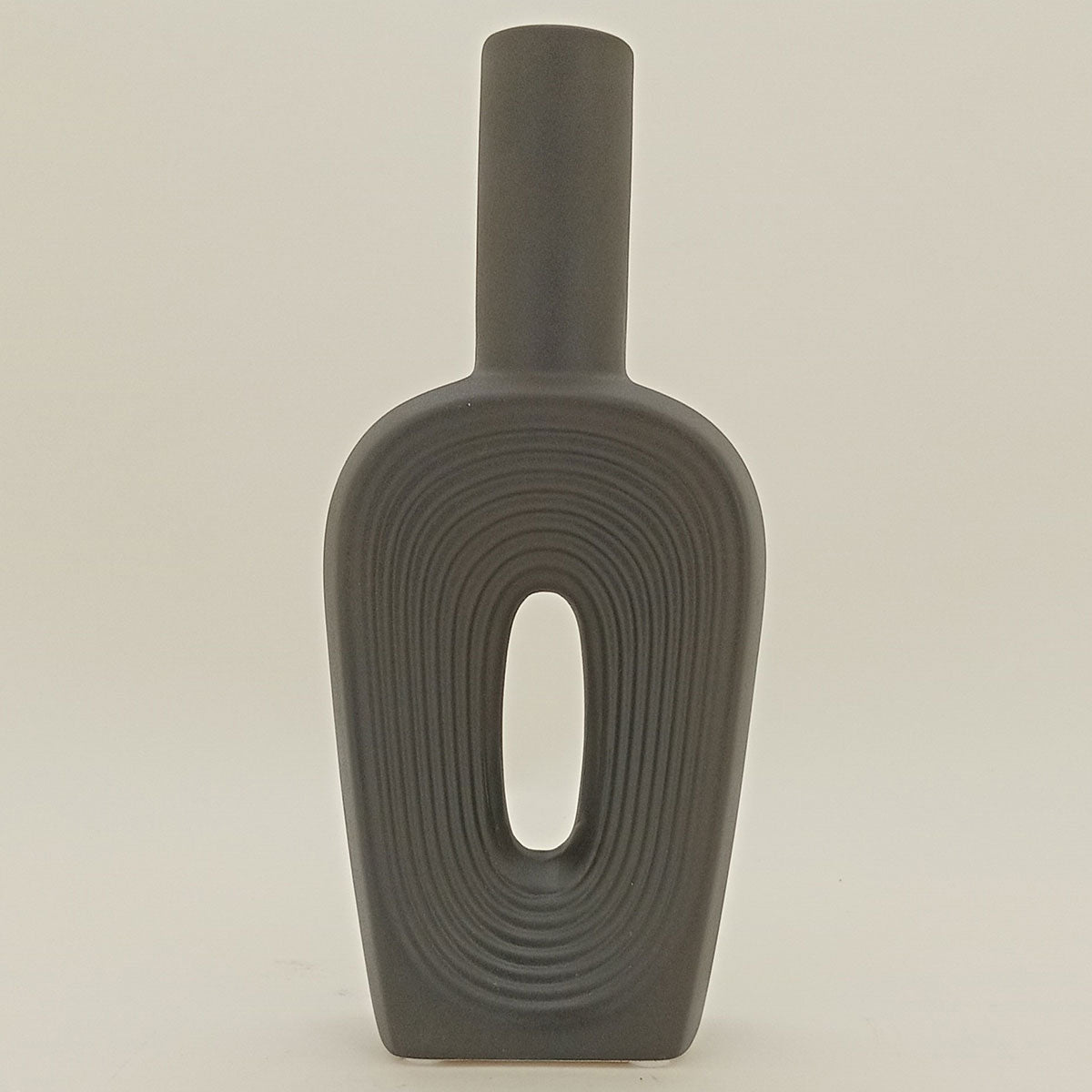 Vaso de Cerâmica Preto 24cm para Decoração - Elegante e Sofisticado