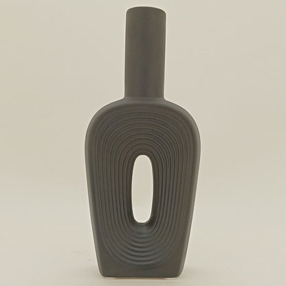 Vaso de Cerâmica Preto 24cm para Decoração - Elegante e Sofisticado