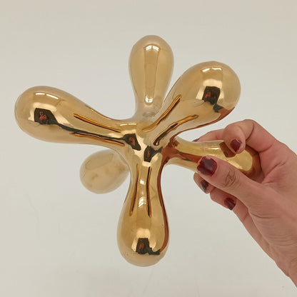 Adorno Molécula Metal Dourado 19cm - Decoração Moderna para Ambientes