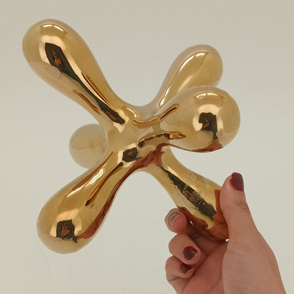 Adorno Molécula Metal Dourado 19cm - Decoração Moderna para Ambientes