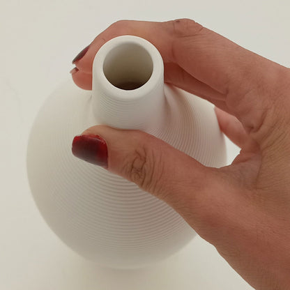 Vaso de Cerâmica Branco 27cm para Decoração Floral Elegante