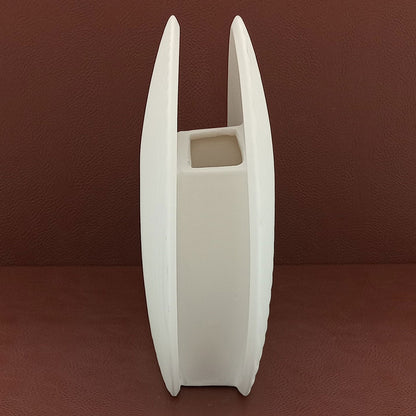 Vaso de Cerâmica Branco 20cmx19cm para Arranjos Florais