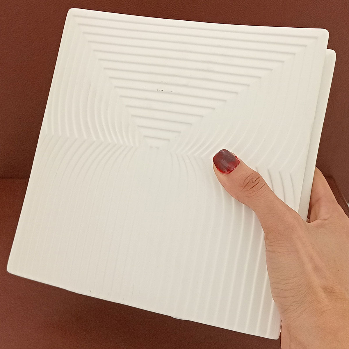 Vaso Decorativo de Cerâmica Branco 20x19 cm para Flores