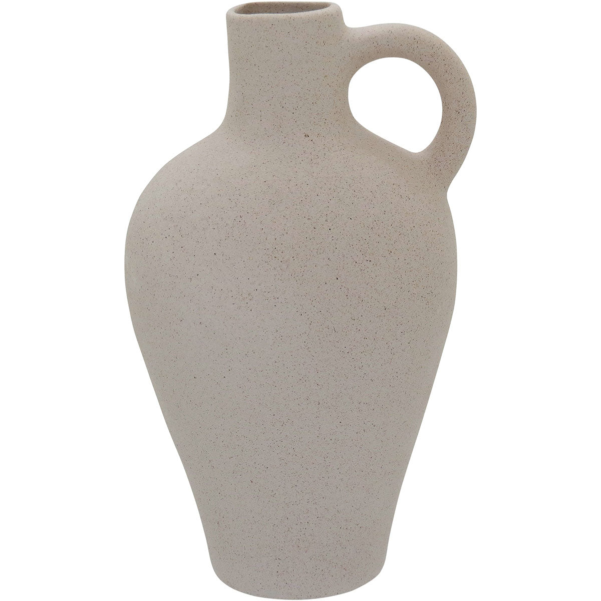 Vaso de Cerâmica Bege 25x15cm para Decoração de Arranjos Florais