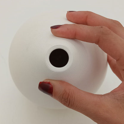 Vaso de Cerâmica Branco 15x14x14cm para Decoração Floral