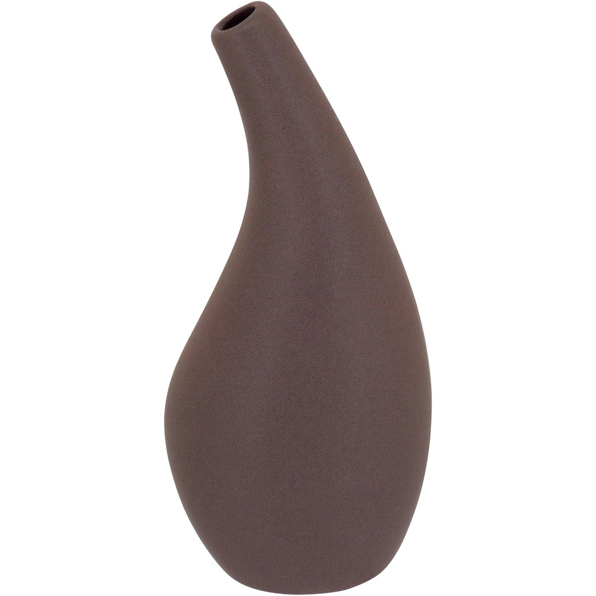 Vaso de Cerâmica Marrom 18x9cm para Flores - Decoração Elegante