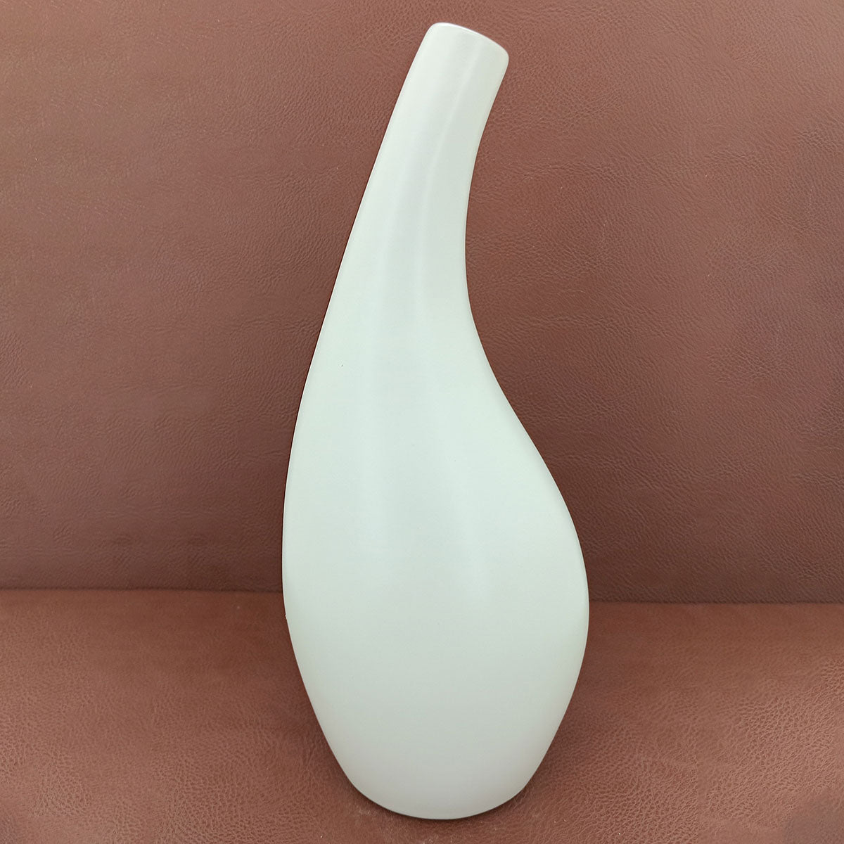 Vaso de Cerâmica Branco 23x10cm - Decoração para Arranjos Florais