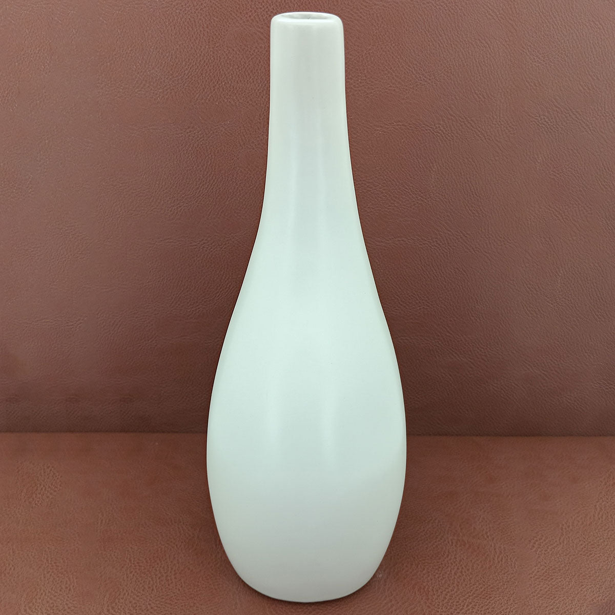 Vaso de Cerâmica Branco 23x10cm - Decoração para Arranjos Florais