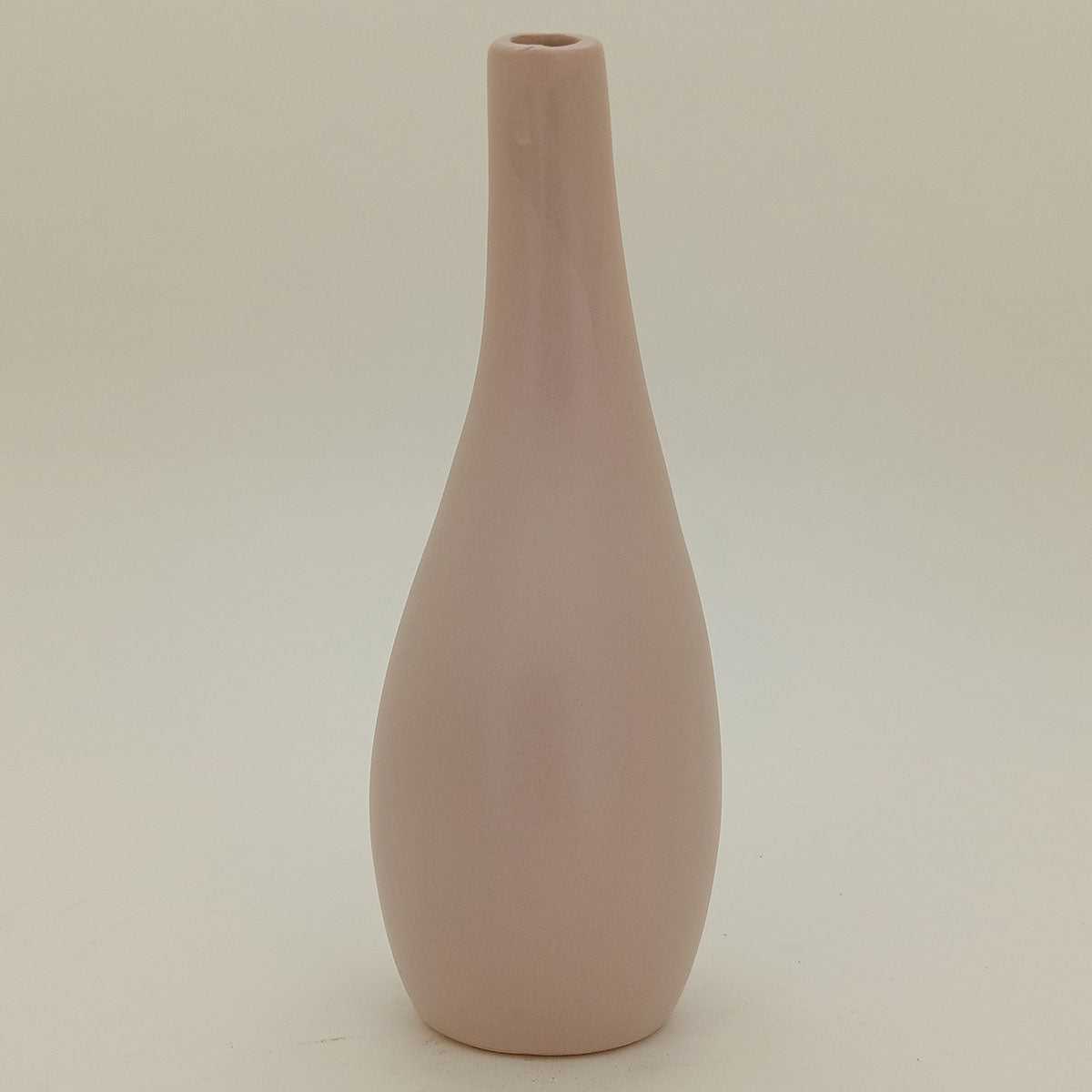 Vaso de Cerâmica Bege 23x10x10cm para Decoração e Arranjos Florais