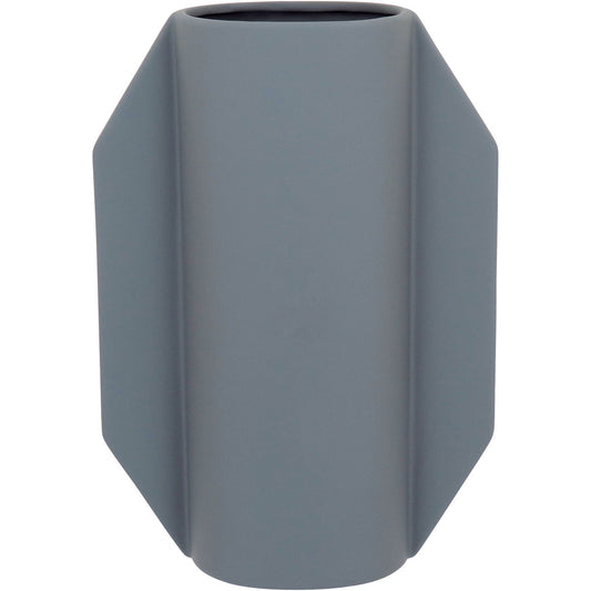 Vaso de Cerâmica Cinza 28x20cm para Decoração e Arranjos Florais