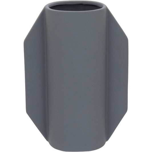 Vaso de Cerâmica Cinza 23x17cm - Elegante para Decoração de Ambientes