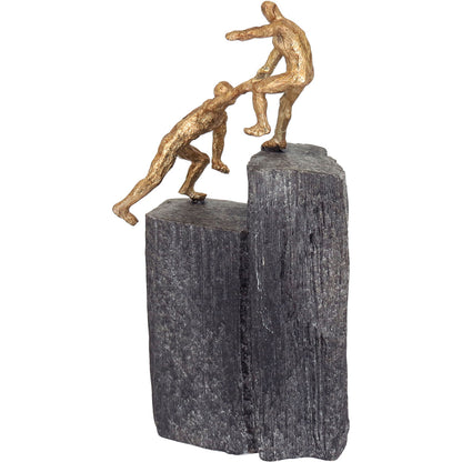 Escultura Decorativa em Resina Dourada 31x16x8cm para Decoração