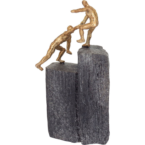 Escultura Decorativa em Resina Dourada 31x16x8cm para Decoração