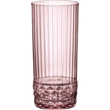 Copo Long Drink Bormioli Rocco America 490ml Vidro Rosa - 6 Peças
