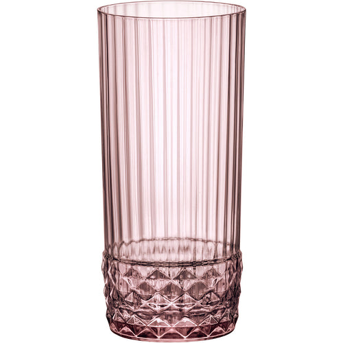 Copo Long Drink Bormioli Rocco America 490ml Vidro Rosa - 6 Peças