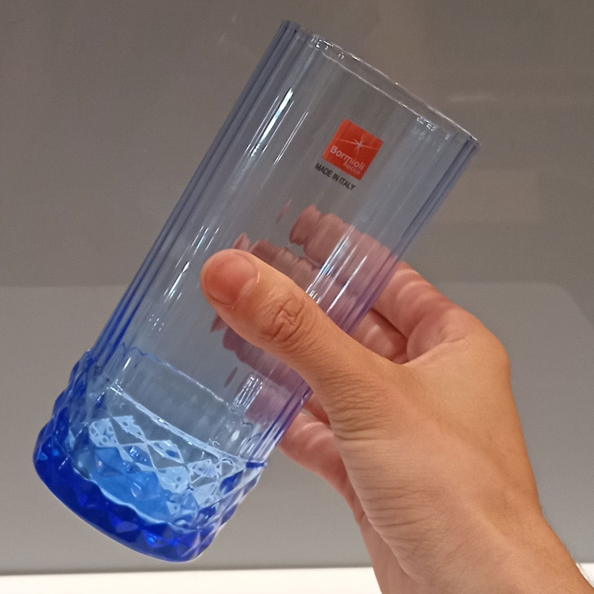 Copo Long Drink Bormioli Rocco America Azul 490ml Vidro 16x7cm 6pç