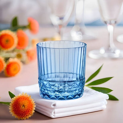 Conjunto 6 Copos de Whisky Bormioli Rocco America 370ml Vidro Azul