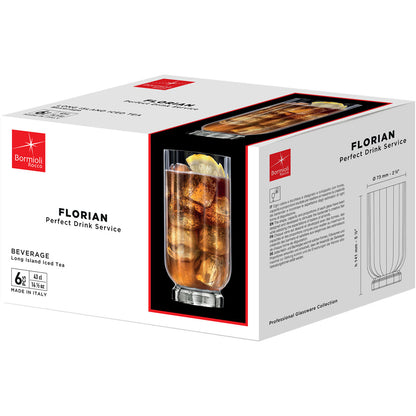 Copo Bormioli Rocco Florian 430ml Vidro Transparente 6 Peças