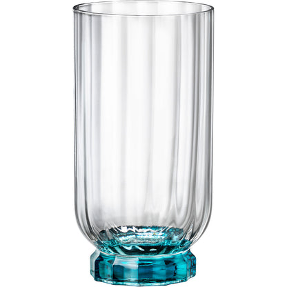 Copo Bormioli Rocco Florian 430ml Vidro Azul com Pé 14x7cm Transparente