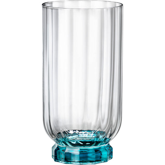 Copo Bormioli Rocco Florian 430ml Vidro Azul com Pé 14x7cm Transparente