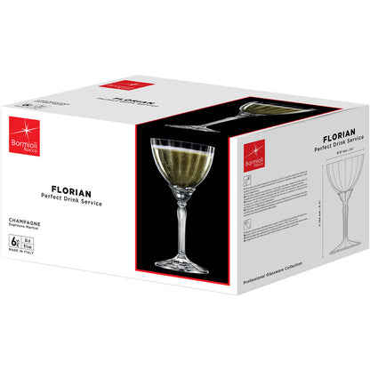 Conjunto 6 Taças Coquetel Coupe Bormioli Rocco 240ml Vidro Transparente